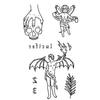 Y2K Sexy Butterfly English Cross Finger Waist Belly Tattoo Sticker Holiday Party Decoration Sticker