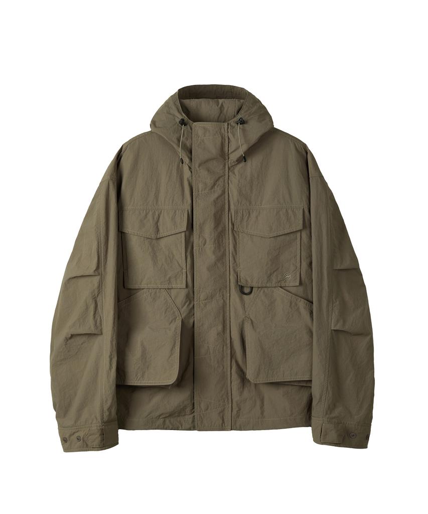Kalapatthar Lightweight Nylon Ripstop Utility Hooded Shell Jacket - Beige