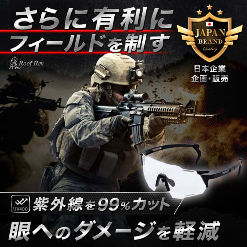 Roof Ren Airsoft Goggles [Packed with the Seriousness of a Japanese Company] Anti-Fog Glasses, Tactical Glasses, Tactical Goggles, Anti-Fog Equipment