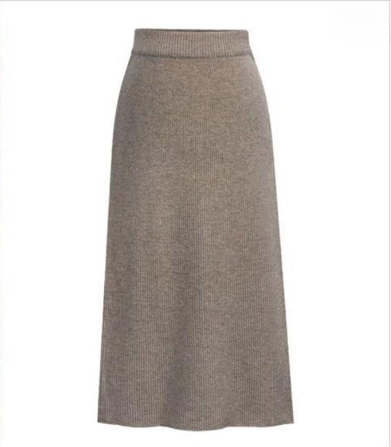 Dámská elegantní fleecová pletená sukně nadměrné velikosti Podzim Zima Rozparek Pružná Bodycon sukně