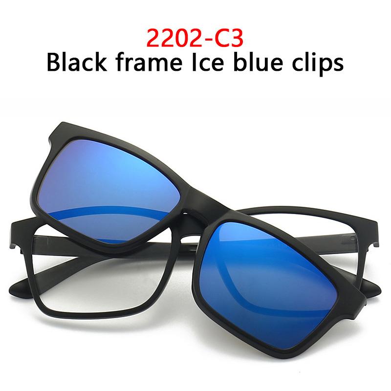 Magnetic Sunglasses Clip 6 in 1 Optical Glasses Frame Night Vision Multipurpose Eyeglasses Set for Women Men 2202 No Box