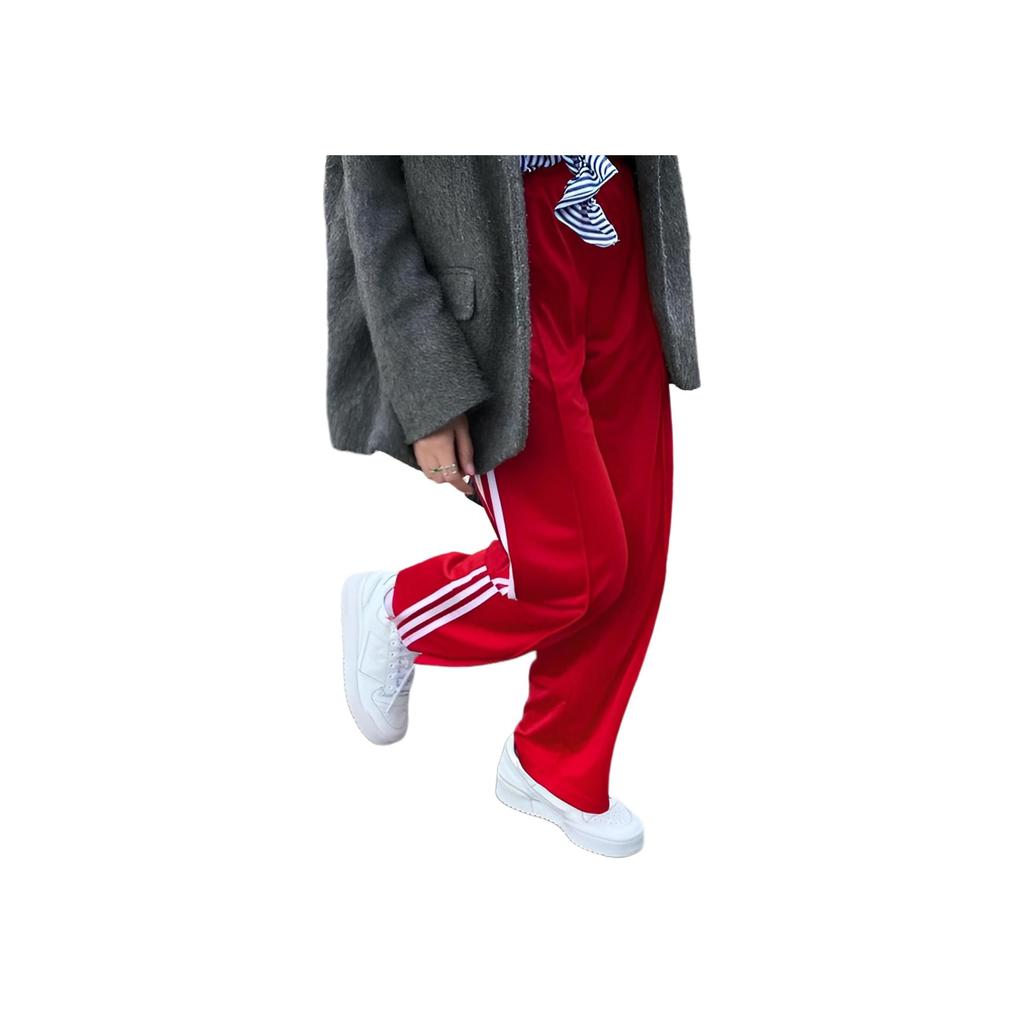 Adidas Originals Firebird Loose Tracksuit Bottoms With Three-Stripe Logo And Elastic Waist Women Bottoms Red IP0632