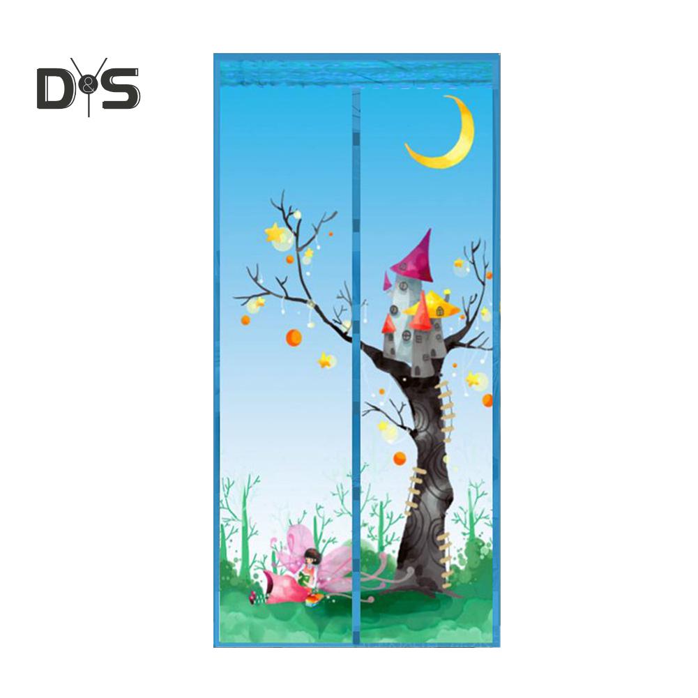 DYS Domácí dekorace Strom Hrad Magnetická síť proti hmyzu na okno/dveře