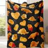 Adorable Chick Pattern Soft Flannel Blanket – Warm & Cozy for Lunch Break, Travel, Camping, Office, Sofa, Bed