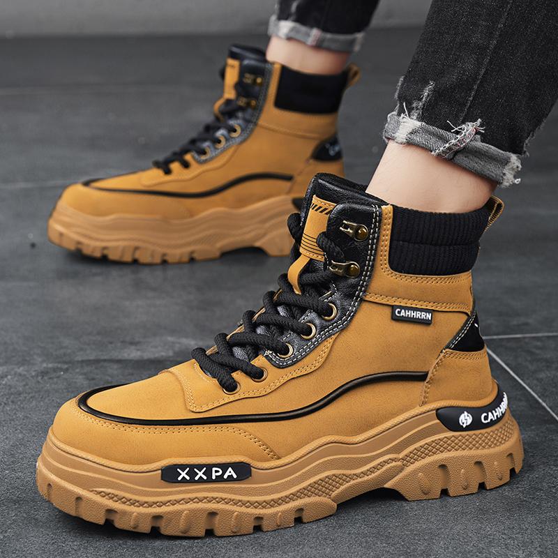 Fashion CYYTL Mens Winter Boots Ankle Casual Shoes Leather Cowboy Combat Tactical Motorcycle Chelsea Work Outdoor Hiking Designer Luxury