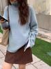 Women's High Neck Wool Sweater – Loose, Soft, and Thick Pullover for Autumn/Winter