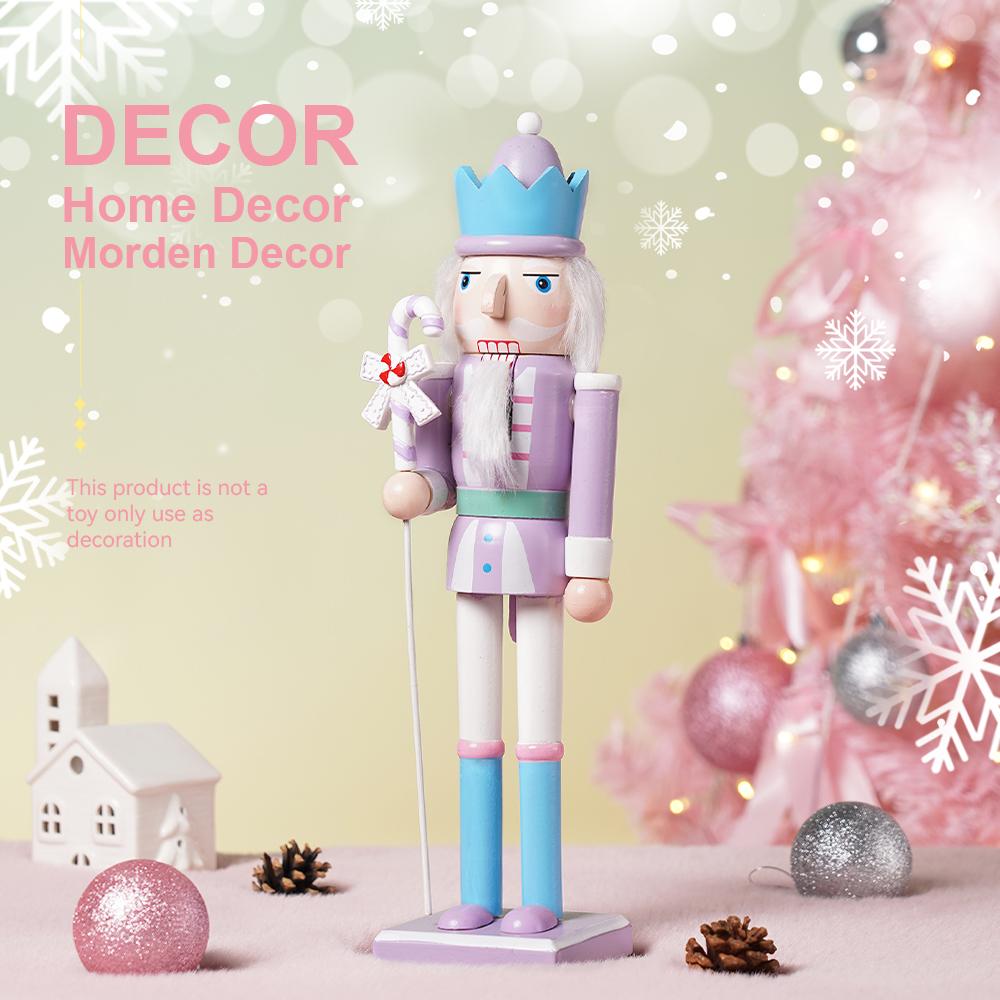 38СМ Макаронный Цветной Конфетный Грецкий Орех Солдатик Массивное Дерево Декорация Украшение Подарок Поделка Рождественское Украшение Грецкий Орех Зажим 1 ШТ фиолетовый
