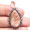 Pendant Sunstone Drusy Gemstone Gift For Her Silver Jewelry 1.75"