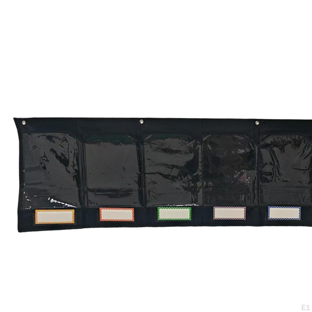 Storage Pocket Chart, Hanging File Organizer, Grouping Tool ,6 Pockets, Black for