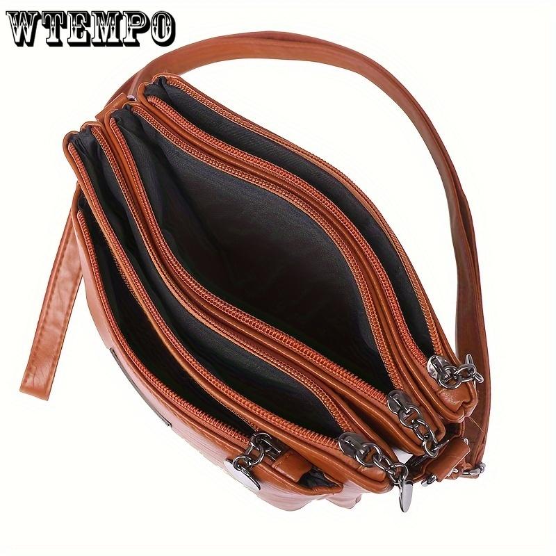 Soft Faux Leather Crossbody Bag, Retro Wristlet Handbag, Fashion Clutch Purse For Women