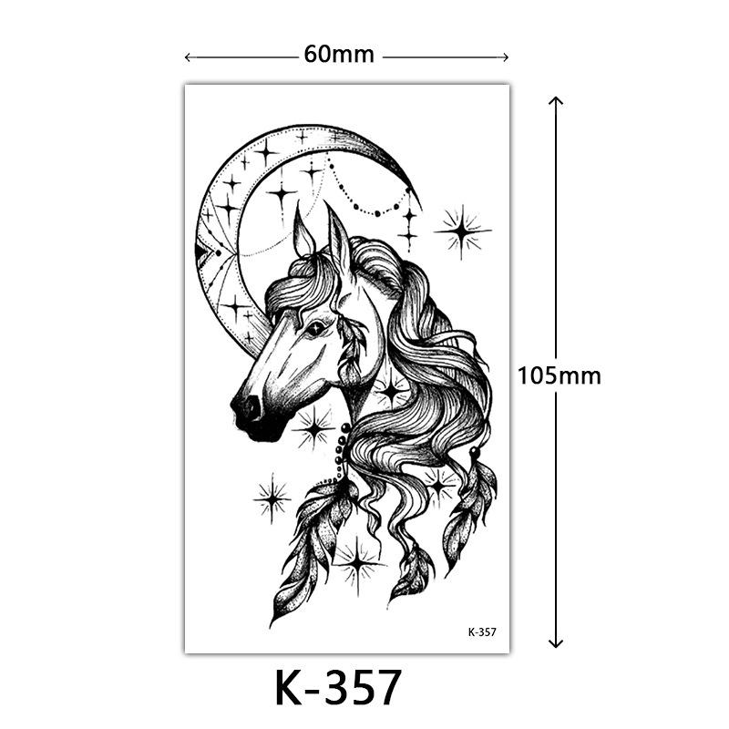 Pegatinas de Tatuaje Impermeables Frescas Pequeñas: Letras Inglesas, Flores, Mariposas, Líneas de Boceto