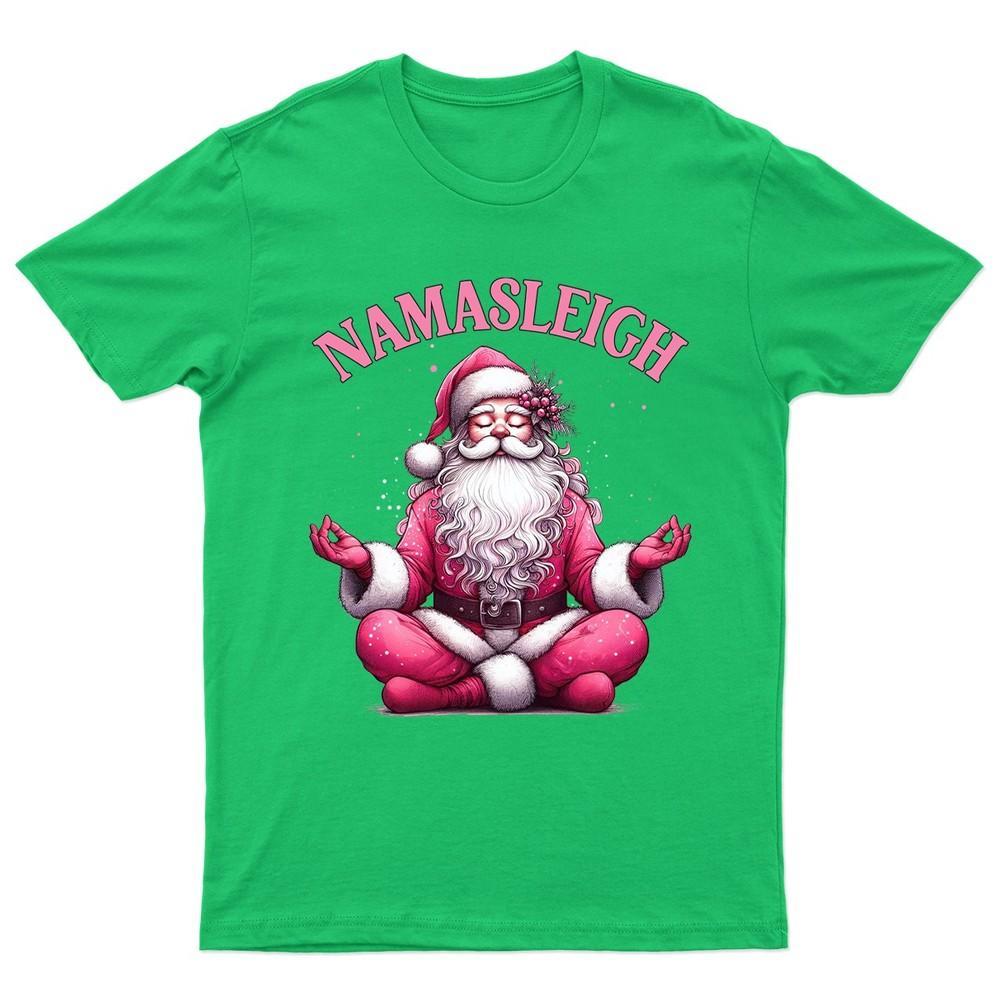 Namasleigh Santa Claus Christmas TShirt Unisex Gift Retro Seasonal Funny Xmas S