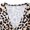 Autumn New Retro Leopard Print Sweet Chest Lace Up Doll Collar Shirt Top for Women