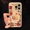 Cute Cartoon Style Christmas Crystal Ball Animal Rattle Phone Holder For iPhone Cases Desktop Foldable Phone Stand