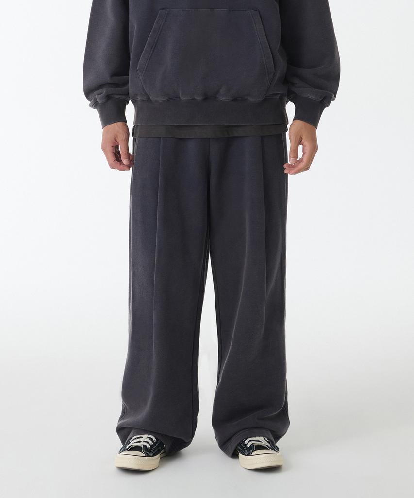 Musinsa Standard Frost-Dyed Two-Tuck Wide Lounge Sweatpants [Navy]