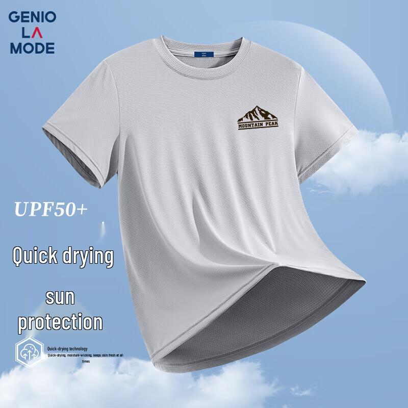 GENIOLAMODE Men s Ice Silk Short Sleeve T-Shirt 2XL