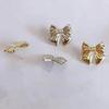 Elegant Metal Bowknot Ear Studs Fashion Stud Earrings Sweet Cool Piercing Earrings Statement Jewelry Women Birthday Gift