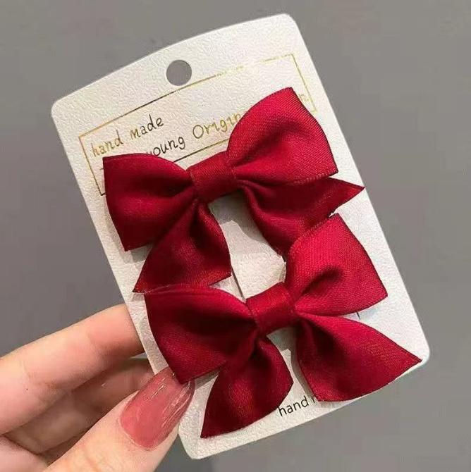 Children's Hair Clip, Bow Headband, Cute Princess, Little Girl's Hair Accessory, Red Girl's Internet Celebrity Clip, Baby Card