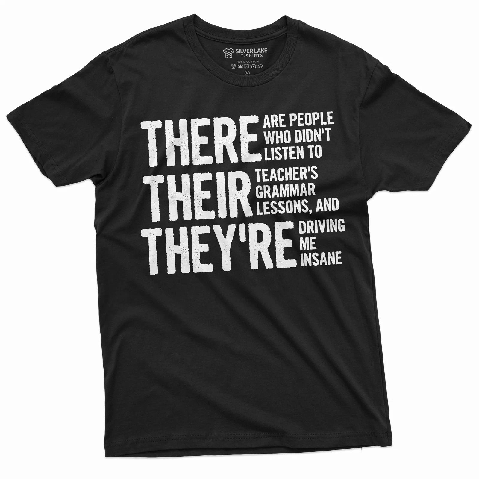 Funny grammar T-shirt English school teacher student shirt grammar police shirt XXXXL