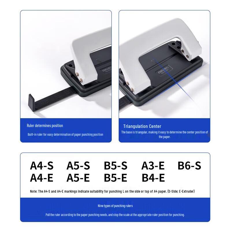 Deli Two-Hole Punch 0101 CN plug (adapter included)