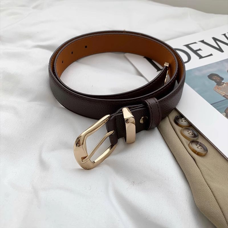 Elegant Wide Brown Metal Buckle Belt For Women In Vintage Fashion Perfect For Autumn 2023