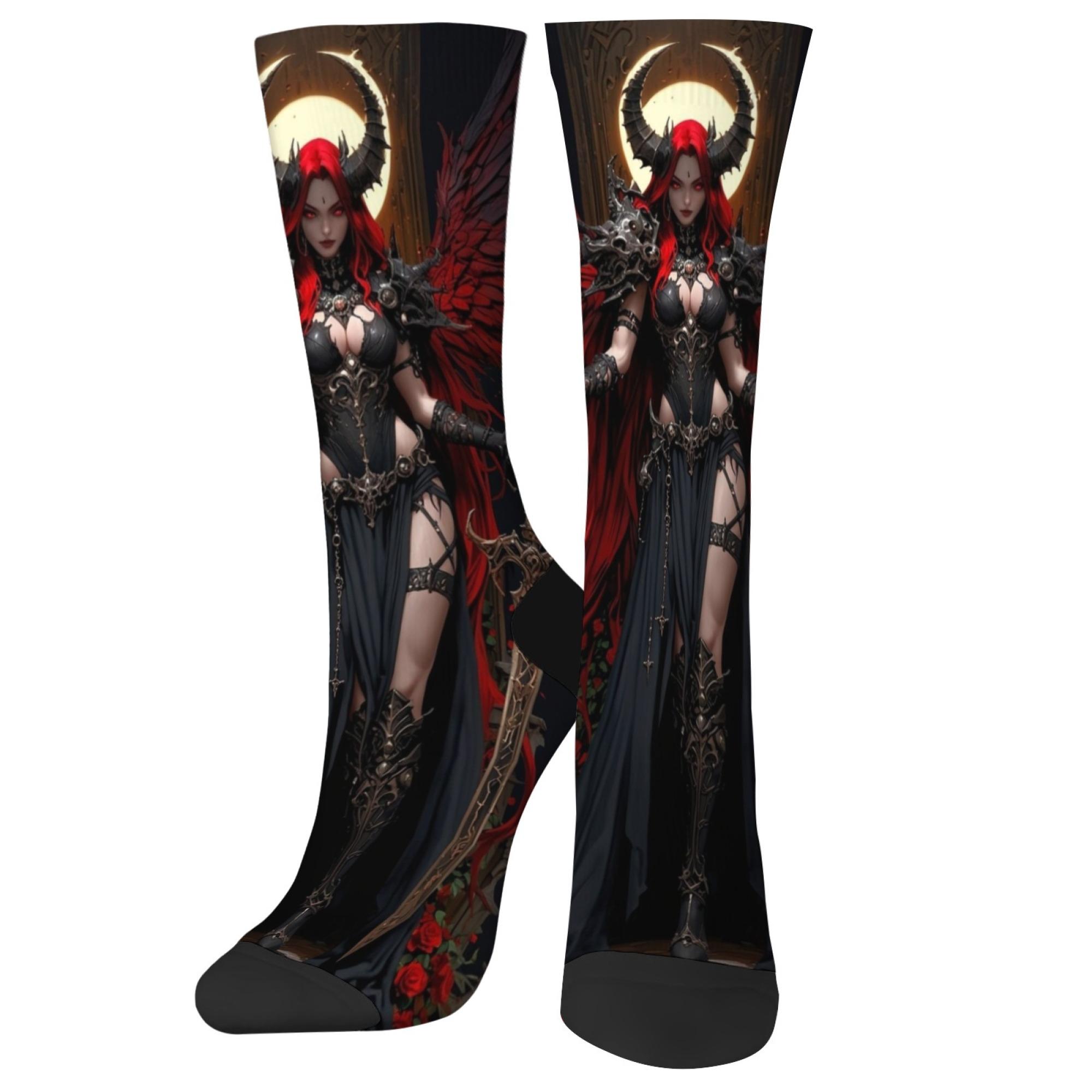 

Загадочные носки аниме «Темный ангел» Харадзюку Ретро Компрессионные носки Безумные Уличные Хип-хоп Тренд Носки Удобные Мягкие Унисекс Подарок One Size