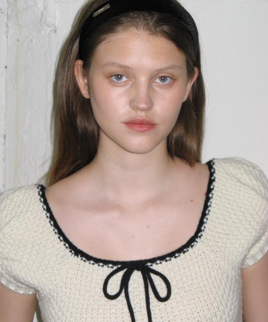 SINOON Puff Half Knit Top (Ivory)