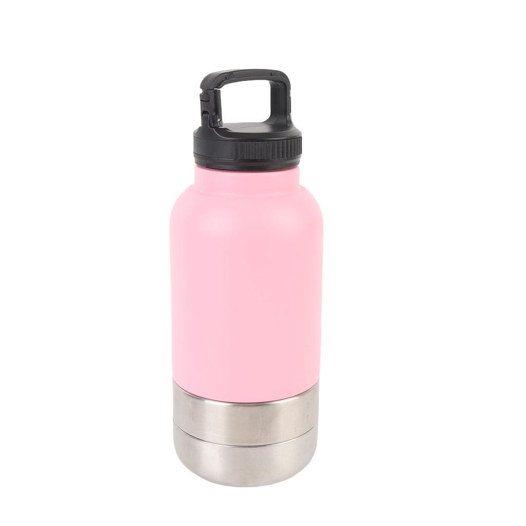 Insulated Dog Travel Water Bottle 304 Stainless Steel 3 in 1 Portable Dog Water Bottle Dispenser with 2 Removable Bowls