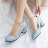 Fashion Sequin Girls Leather Shoes Woman Dress High Heel Shoes Ladies Buckle Heel Pumps Party Wedding Shoes Size 32-43