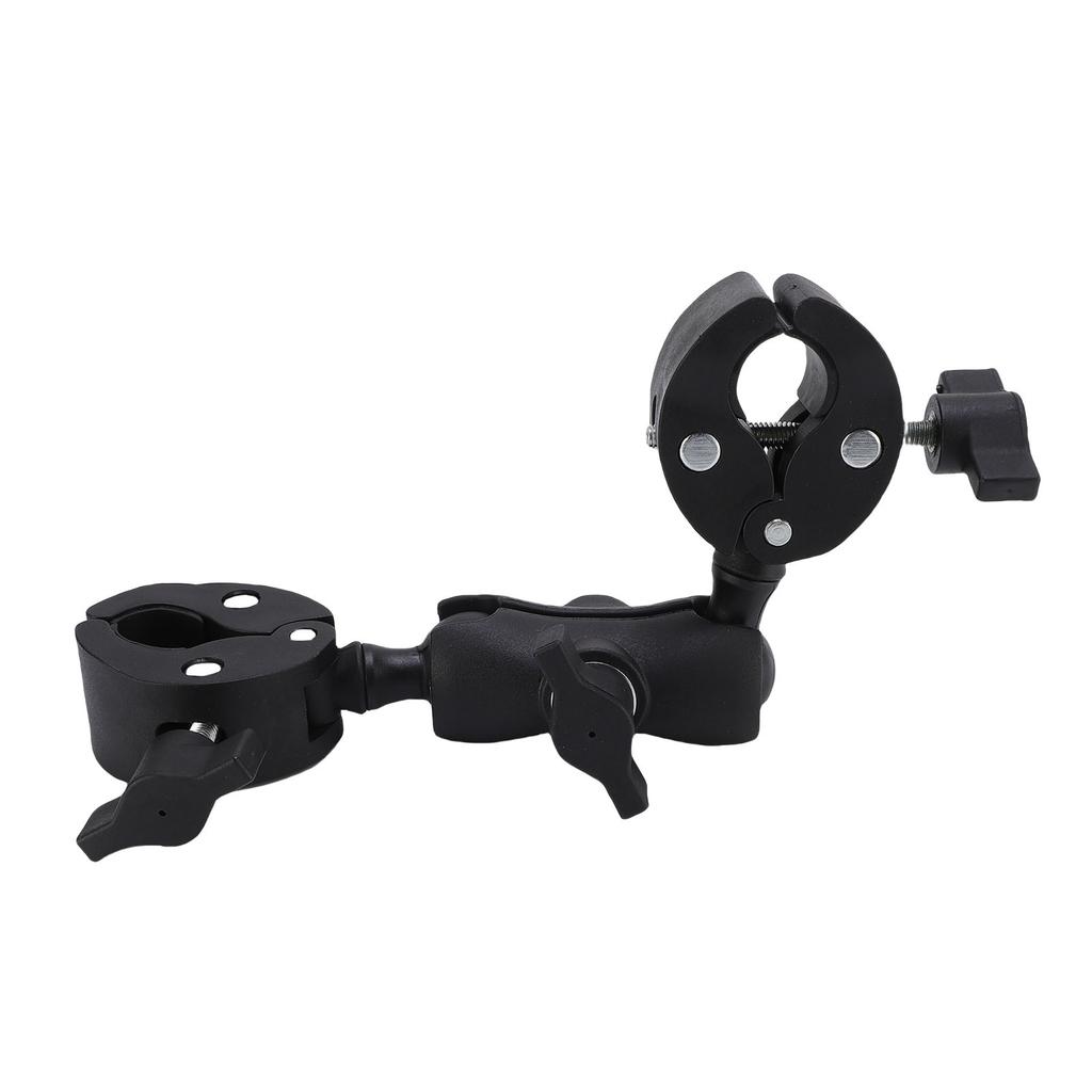 Double Clamp Mount Bracket with 360 Degree Ballhead Articulating Arm Umbrella Holder Camera Clamp Pole Clamp for