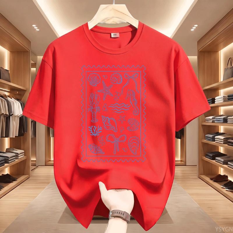 Coquette Seashell Tshirt For Unisex Unisex Coastal Summer Tee Cotton Short Seeve Beachy Shell Swim Crewneck Tshirt Clothes Tops