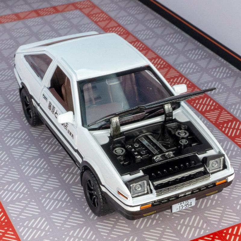 Jianyuan DC32511 AE86 Alloy Toy Car with Sound, Light, and Shock Absorption Features - Pull-Back Model for Kids