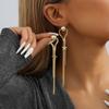 Geometric Long Chic Star Earrings Womens Gold Plated Tassel Statement Jewelry