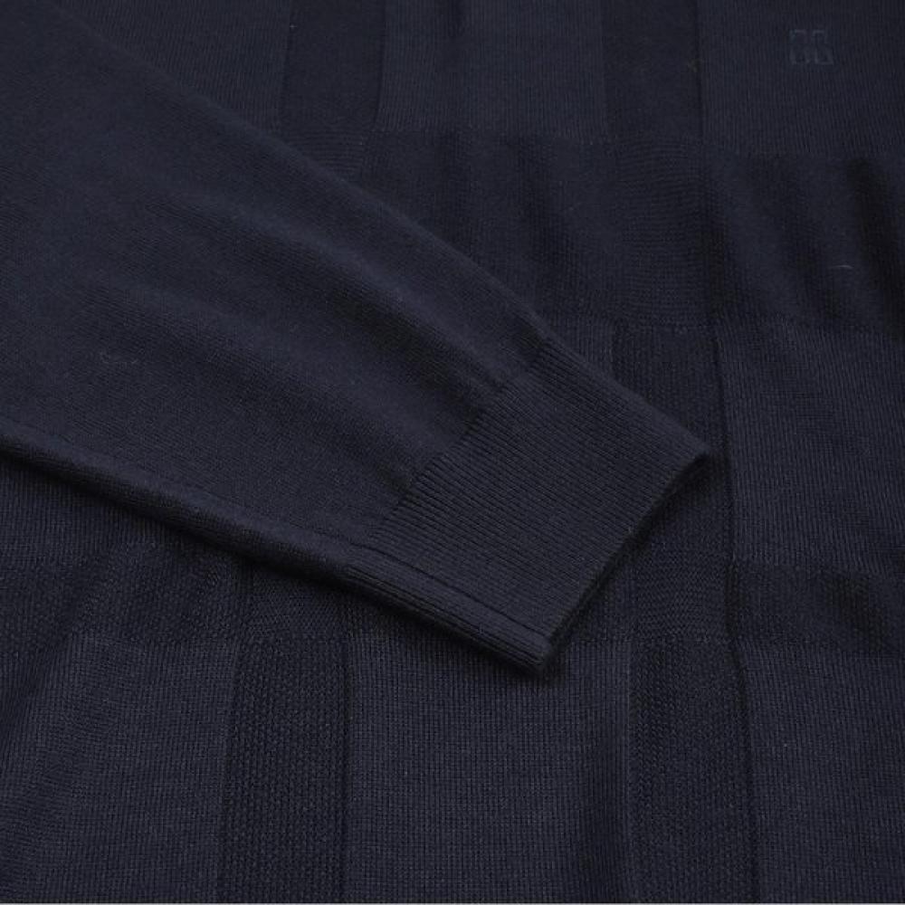 DakS Men S Wool Blend Mixed Structure Big Check Collar Knit dmp1Swtl201n1 