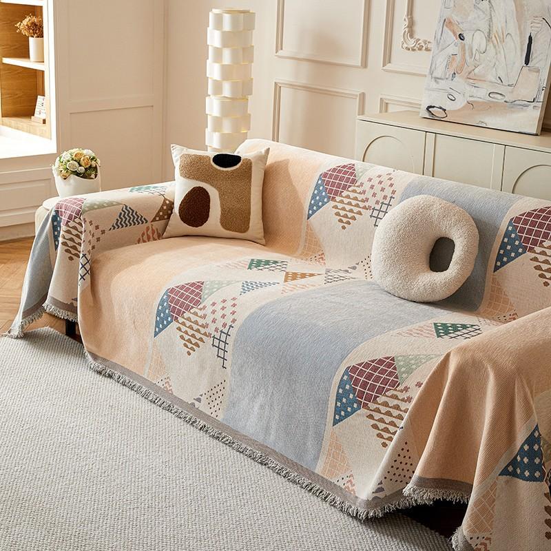 Französisches Hochwertiges Chenille Bedrucktes Sofa Handtuch Vier Jahreszeiten Universelles Sofa Überwurf Tuch Vollständig Bedeckter Sofa Überwurf Sofa Überwurf