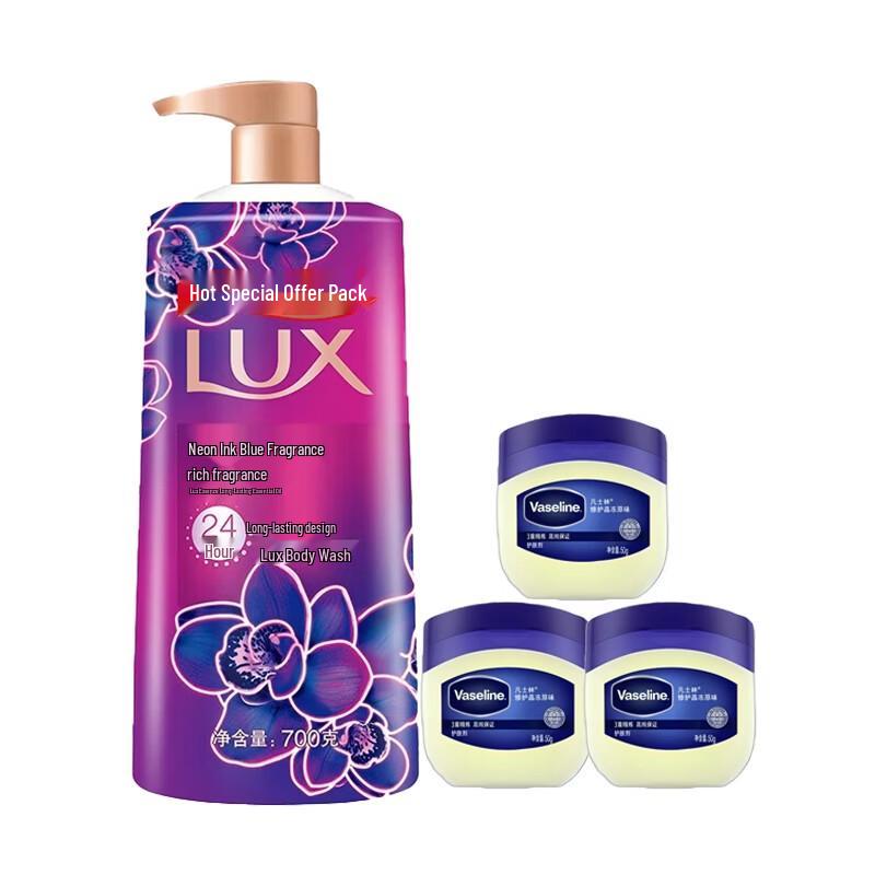 

Lux Neon Orchid Shower Gel & Vaseline Petroleum Jelly Set