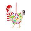 Funny Scarf Chicken Hanging Pendant Wooden Christmas Tree Pendant for 5pcs Xmas Tree