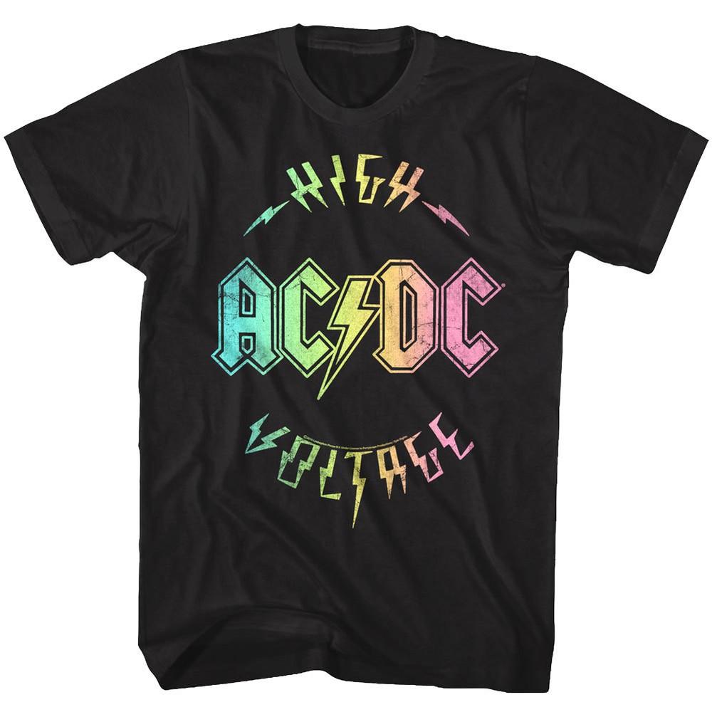 

ACDC High Voltage Rainbow Album Cover Men s T Shirt Metal Rock Band Music Merch 3XL