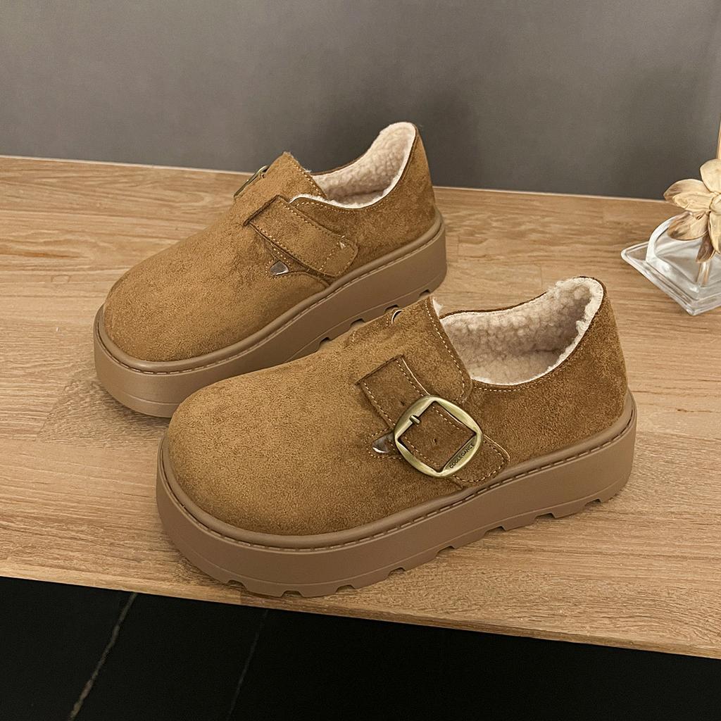 2025 Autumn New Heightening Single Shoes Bag Head Women's Shoes Muffin French Fashion Casual Daily Platform Women's Shoes