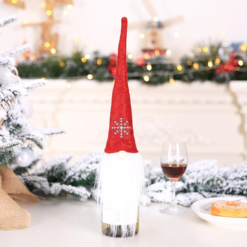 

1PC Fluffy Santa Wine Bottle Holder Holiday Gift Wrap Luxury Faux Fur Wine Bottle Cover for Holiday Tables 19x42cm красный