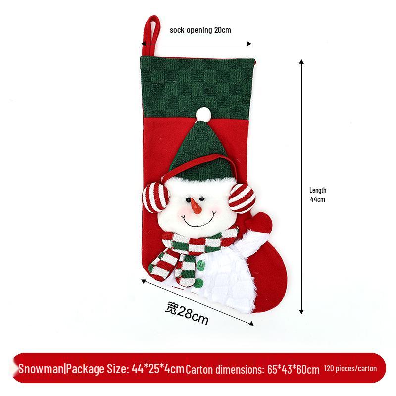 Pink Cartoon Christmas Stockings: Children's Gift Bags with Rooftop Santa Design for Candy & Tree Decorations