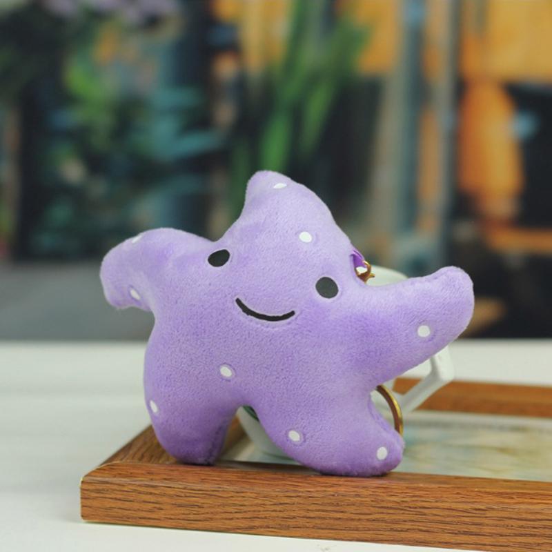 Cute Cartoon Ocean Plush Pendant Keychain Stuffed Backpack Keychain Decorative Pendant