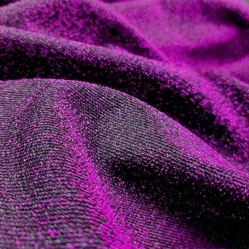 100/300/500cm Starry Stage Wedding Clothing Fabric Glitter Knitted Metallic Fabric DIY Sewing Handmade Elastic Cloth