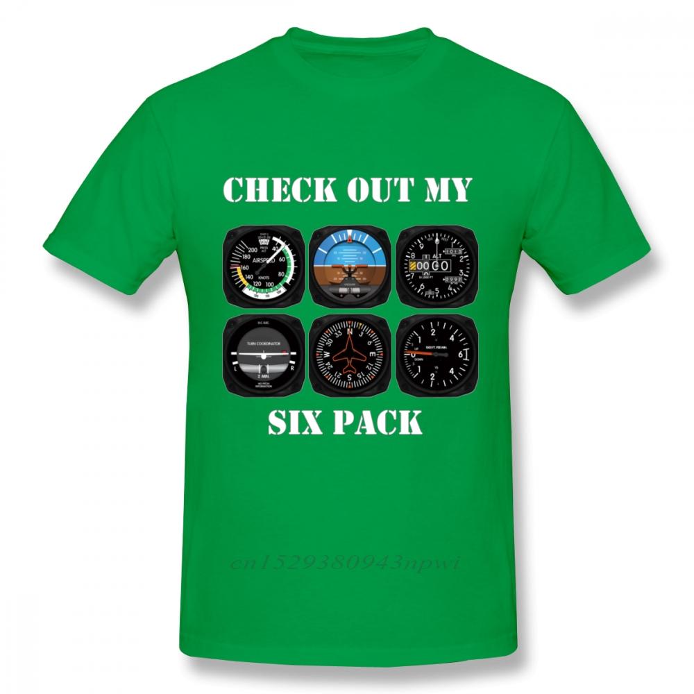 Awesome Aviation 6 Pack Instrument For Pilots T Shirt Graphic Print Camiseta Cotton Big Size Homme Tee Shirt