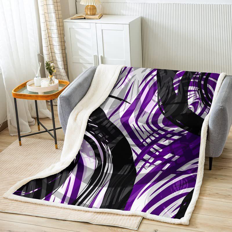 Geometric Print Flannel Blanket Nap Thermal Blanket Sofa Blanket
