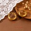 Gold-Plated Titanium Steel C-Shaped Hoop Earrings for Women - Non-Fading, Simple Luxury Jewelry.