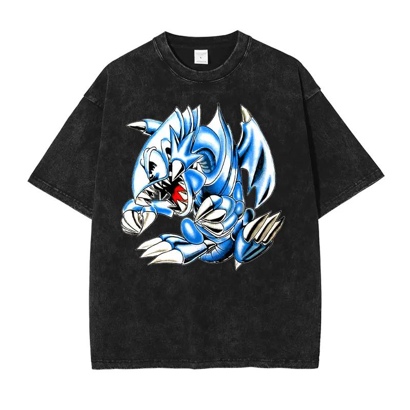 2025 Women Men Washed T Shirt Hip Hop Streetwear Japanese  Anime Yu Gi Oh Graphic Vintage T-Shirt Harajuku Short Sleeve Tee Tops