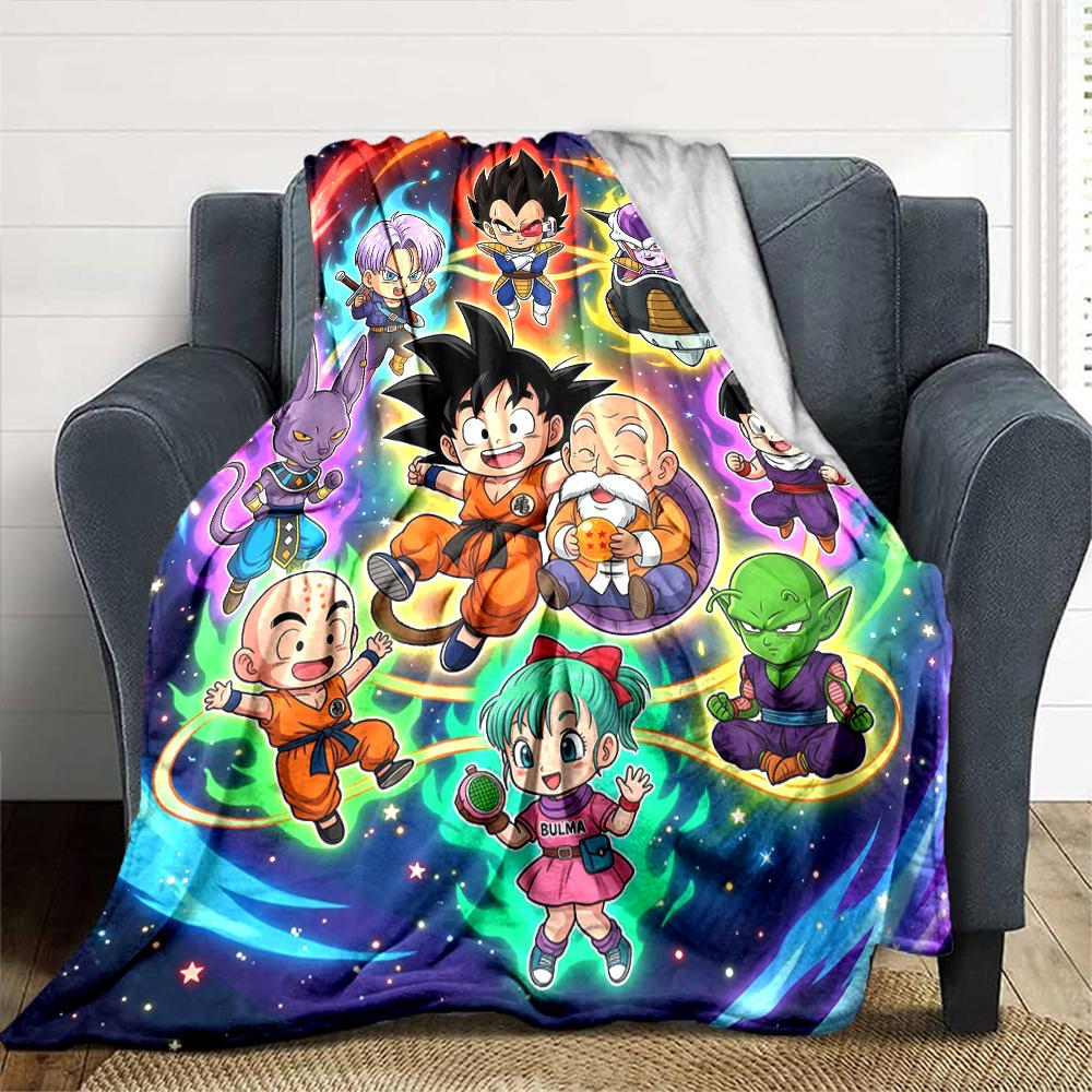 Son-Goku Print Flannel Blanket High Quality Warm Comfortable Cover for All Seasons Perfect for Gifts Home Decor