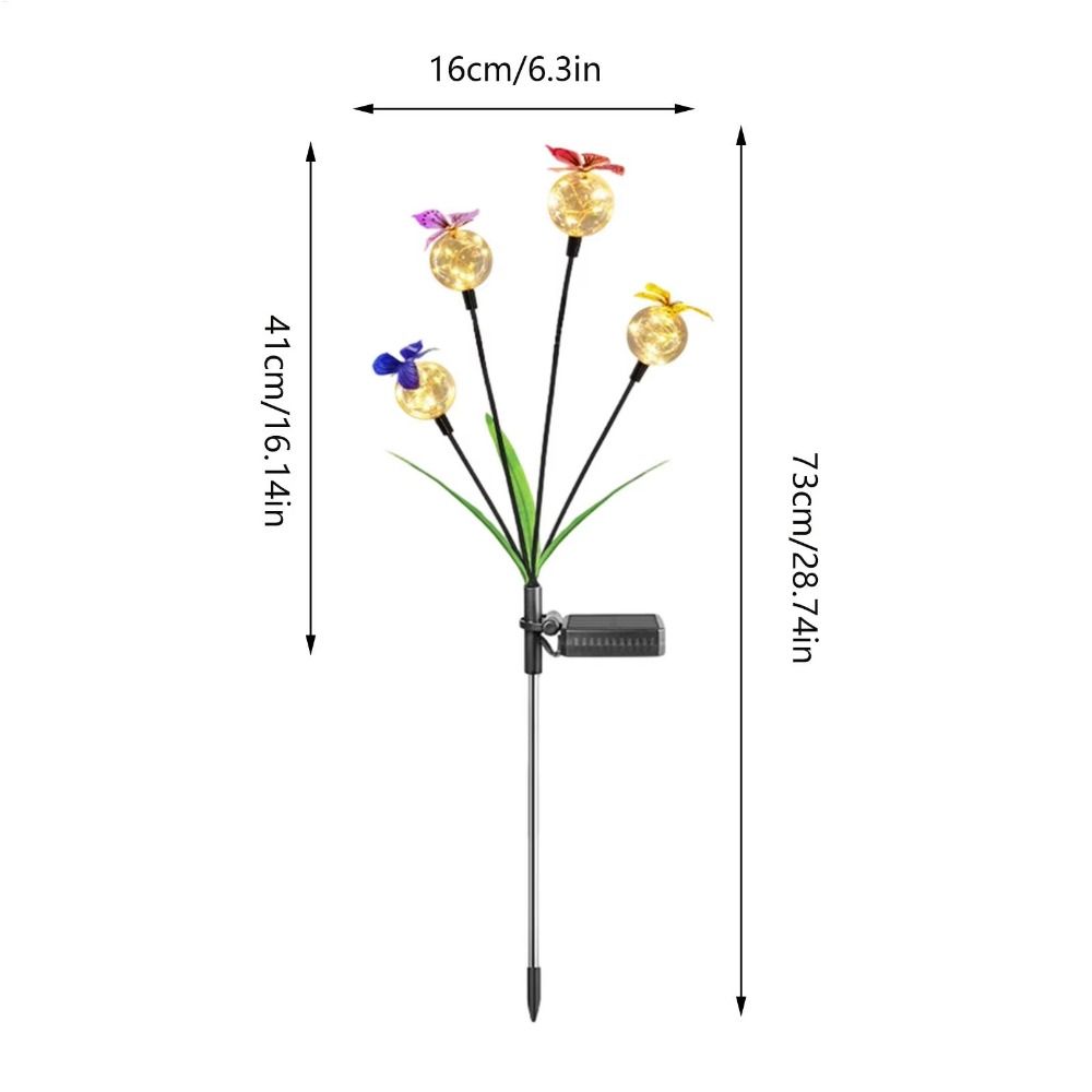 6/8 Head Butterfly Solar Garden Lights Waterproof Solar Landscape Lights  Lawn Lighting