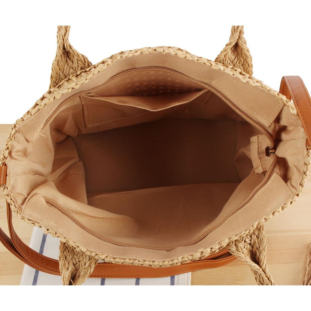 Premium Handwoven Instagram-Trendy Sleek Casual Woven Bag - Chic Stylish for Work Commute, Versatile Everyday Use & Summer-Ready Beach Vacation